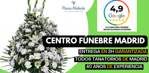 Floristería fúnebre para enviar flores a tanatorios, cementerios y funerales en Madrid